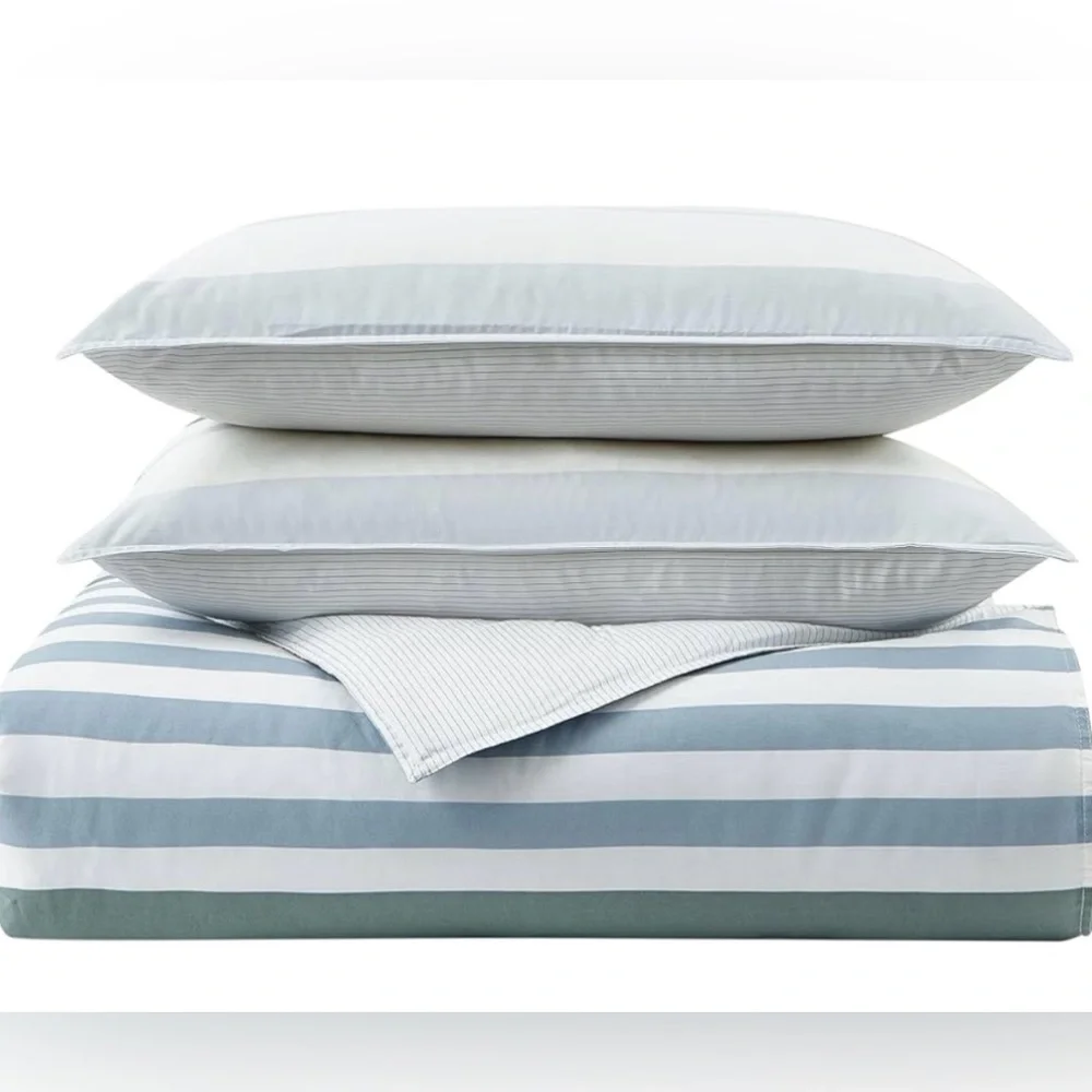 Nautica Lansier Cotton Grey Duvet Cover Set QUEEN